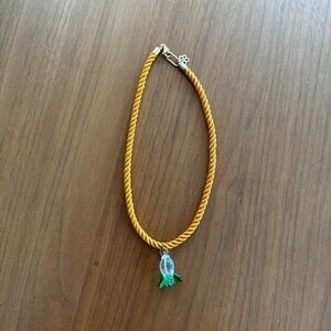 NotteJewelry - Bok Choy Pendant Necklace (Orange Cord)